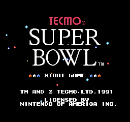 Tecmo Super Bowl Title Screen
